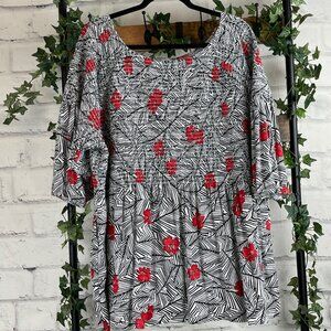 J.Jill Pull-On Top with Smocked Bodice, 3X